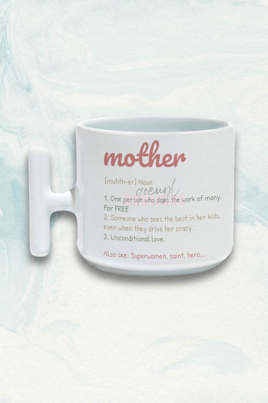 Mother Sözlük Baskılı Anneler Günü Hediyelik T Kulplu Latte Fincanı Kupa Bardak