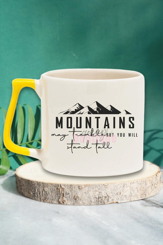 Mountains May Tremble Yazılı Güç Manifest Sözü Hediyelik Kulplu Kupa Bardak