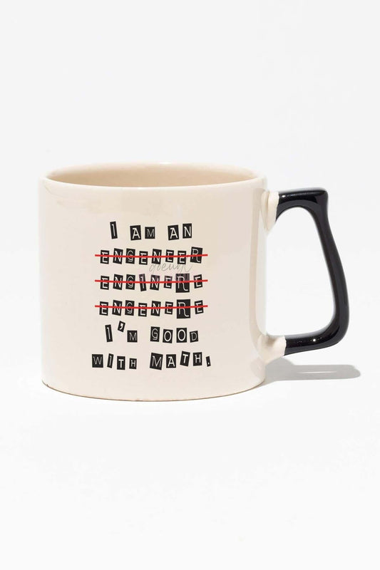 Mühendis Matematik Komik Baskılı Siyah Kulplu Modern Seramik Kupa