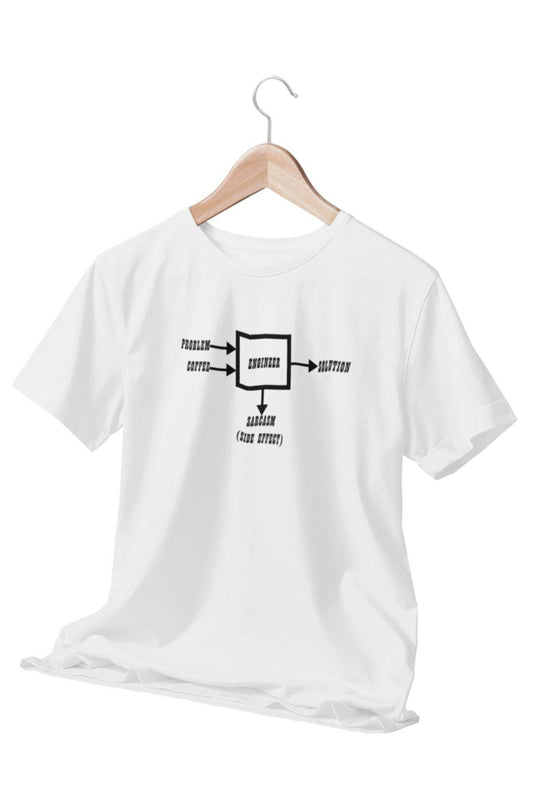 Mühendis Sarkastik Eğlenceli Engineer Funny Baskılı Hediyelik Beyaz Unisex T-Shirt