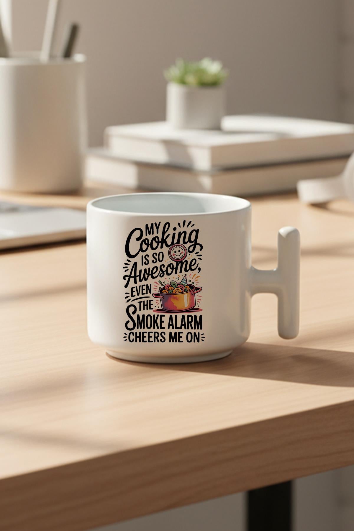 My Cooking İs So Awesome Baskılı Hediyelik T Kulplu Latte Fincanı Kupa Bardak