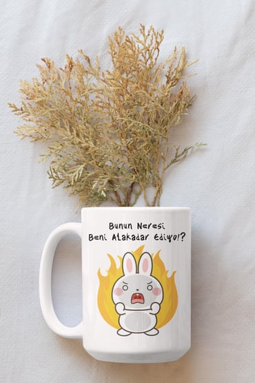 Ne Alaka Baskılı Eğlenceli Hediyelik Beyaz Kupa Bardak