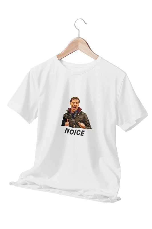 Noice Jake Peralta Baskılı Brooklyn Nine Eğlenceli Hediyelik Beyaz Unisex T-Shirt