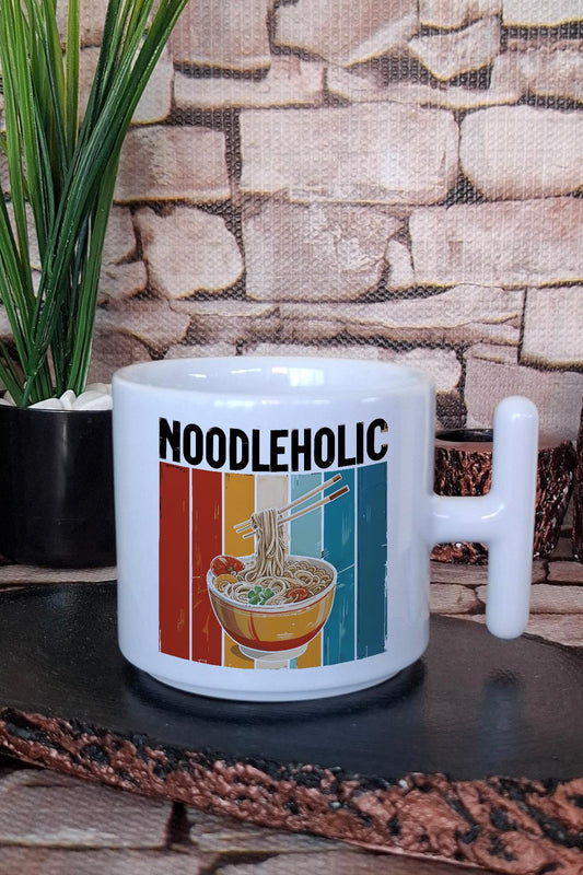 Noodleholic Baskılı Ramen Aşığı Japon Mutfağı Anime Baskılı T Kulplu Latte Fincanı Kupa Bardak