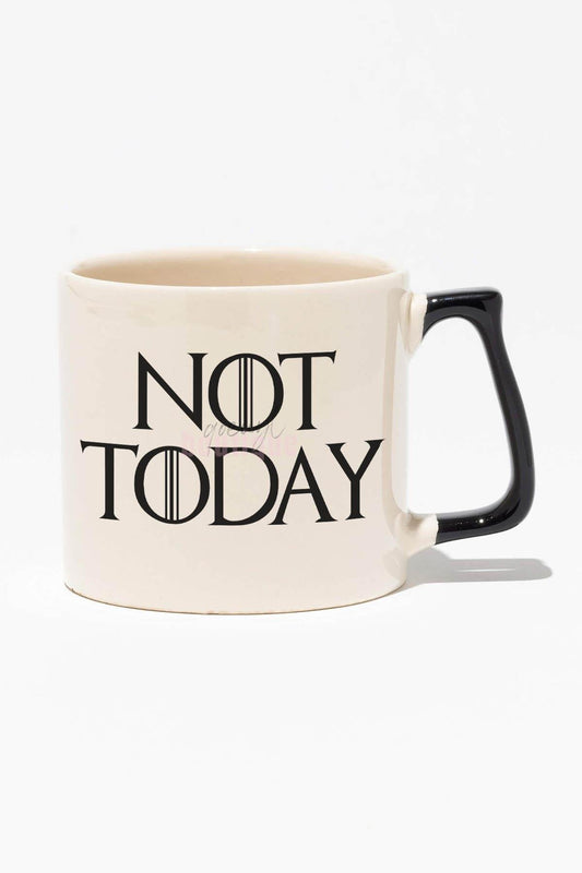 Not Today Baskılı | Hediyelik Game of | Siyah Kulplu Modern Seramik Kupa