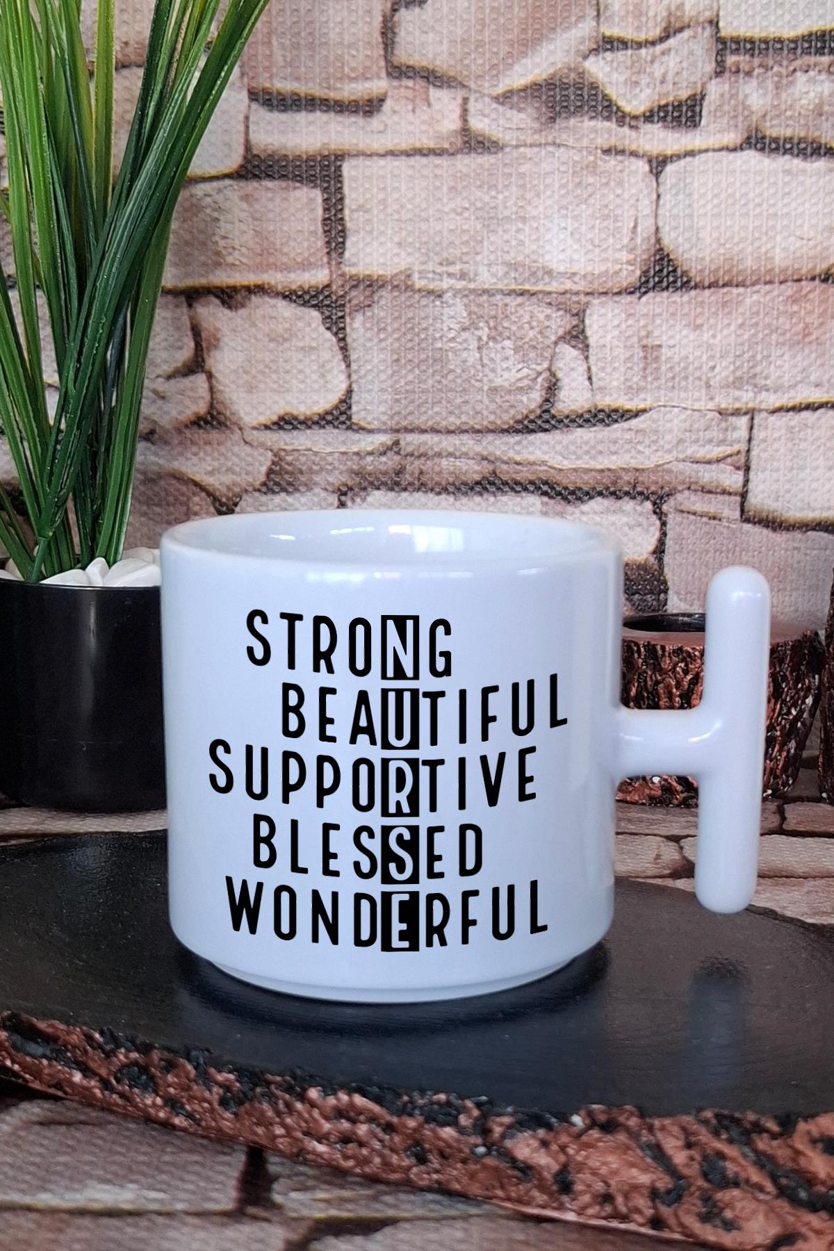 Nurse Desenli Yazı Hemşire Hediyelik Baskılı T Kulplu Latte Fincanı Kupa Bardak