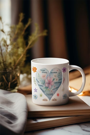 Öğretmen/Teacher Vasıflar; Şefkat, Anlayış.. Baskılı 24 Kasım Öğretmenler Günü Hediyelik Kupa Bardak