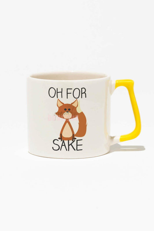 Oh For Fox Sake Baskılı | Komik Eğlenceli Hediyelik | Sarı Kulplu Modern Seramik Kupa