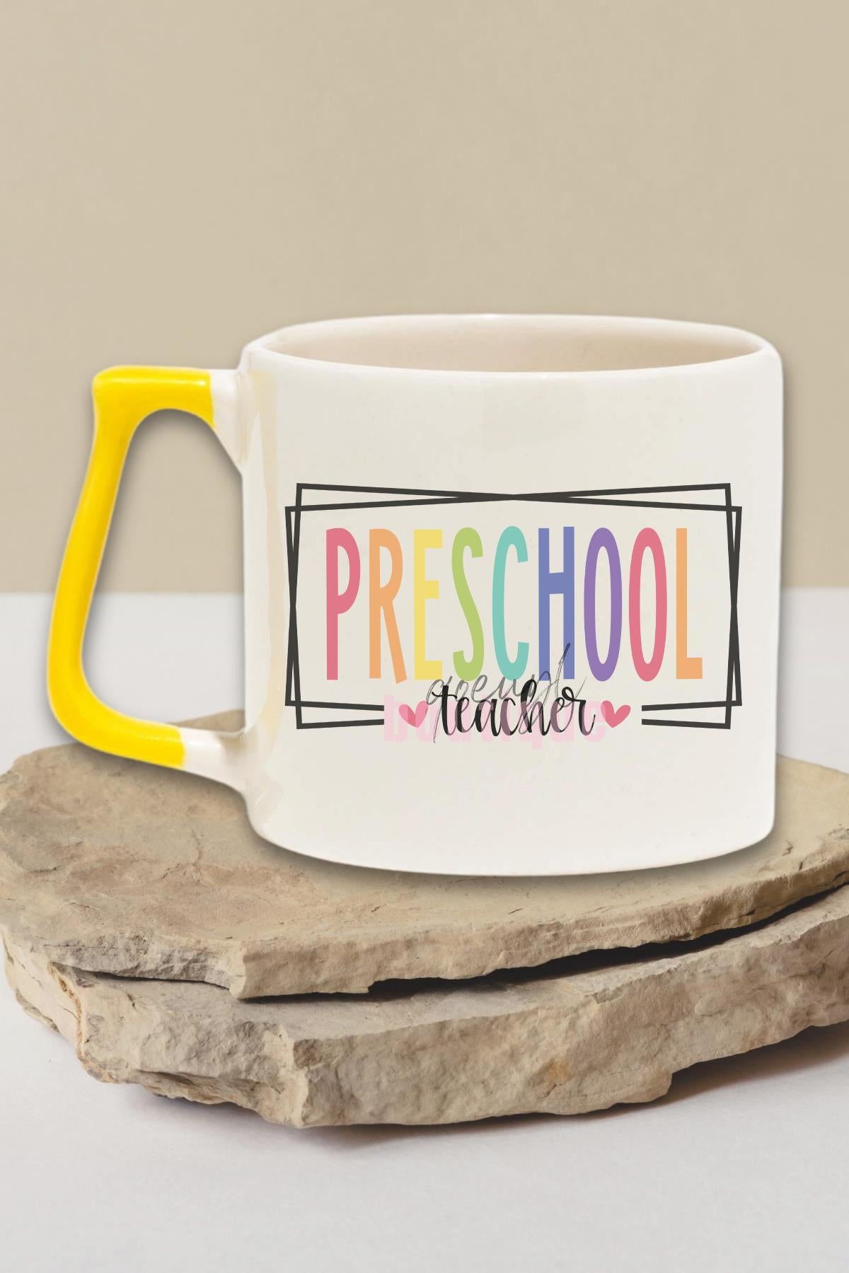 Preschool Teacher lı Okul Öncesi Öğretmeni Hediyelik Kulplu Kupa Bardak