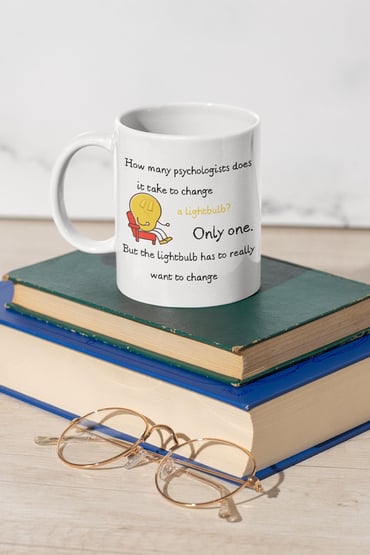 Psychologist Psikolog 'the light bulb has to want to change' Baskılı Eğlenceli Hediyelik Kupa Bardak