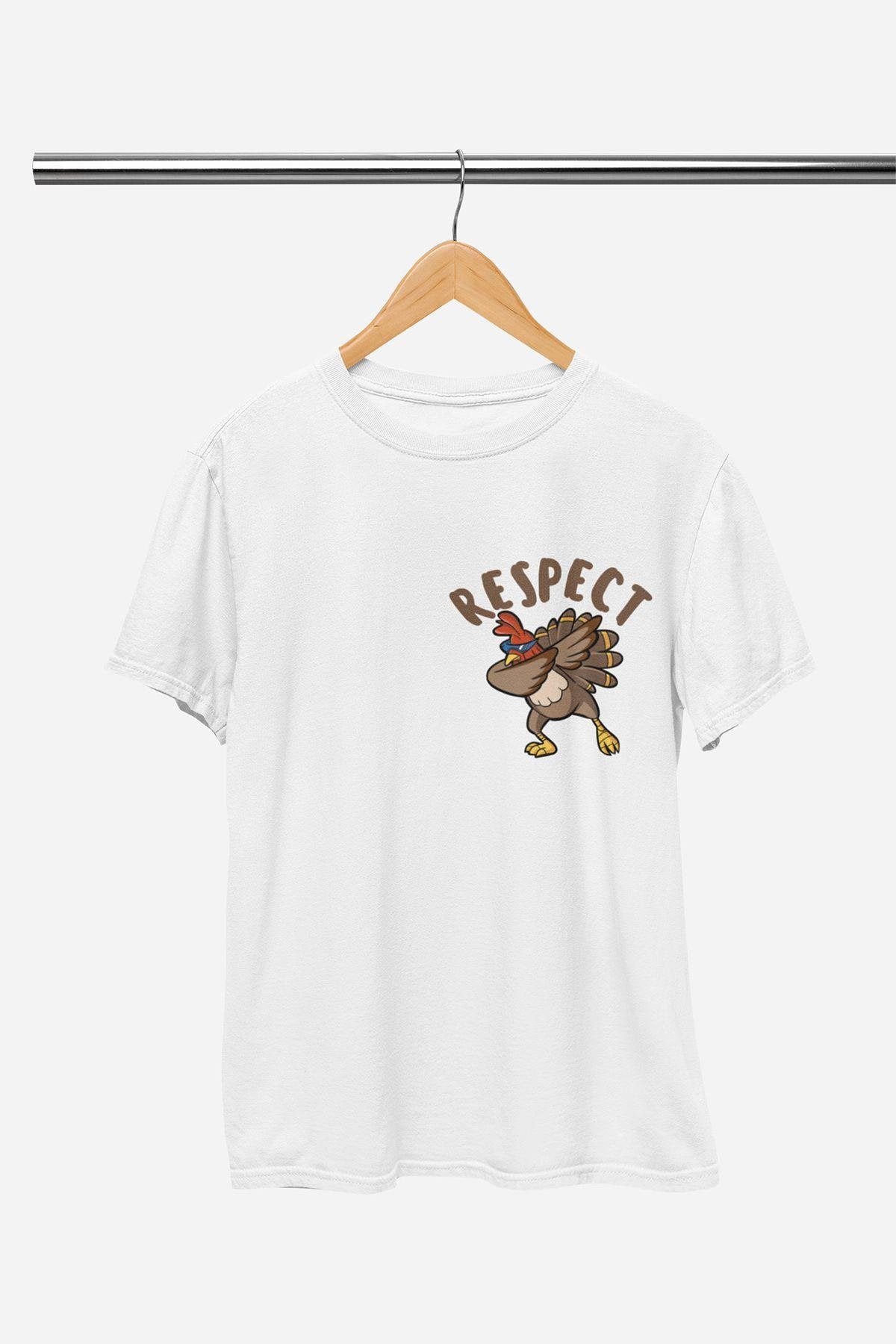 Respect Baskılı Hediyelik Eğlenceli Pamuklu Unisex T-Shirt