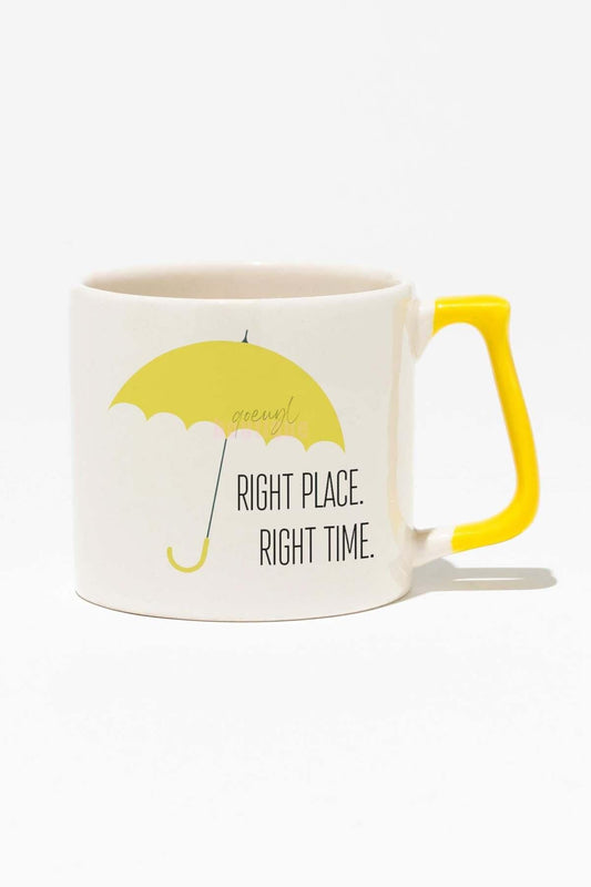 Right Place Right Time Sarı Şemsiye How I Met Your Mother Baskılı Sarı Kulplu Modern Seramik Kupa