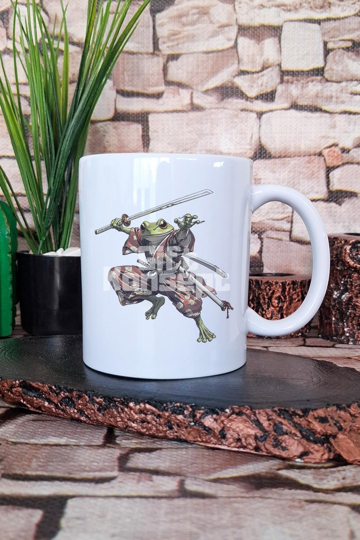 Samuray Kurbağa Baskılı Japon Sanatı Anime Manga İlhamı Hediye Baskılı Kupa Bardak