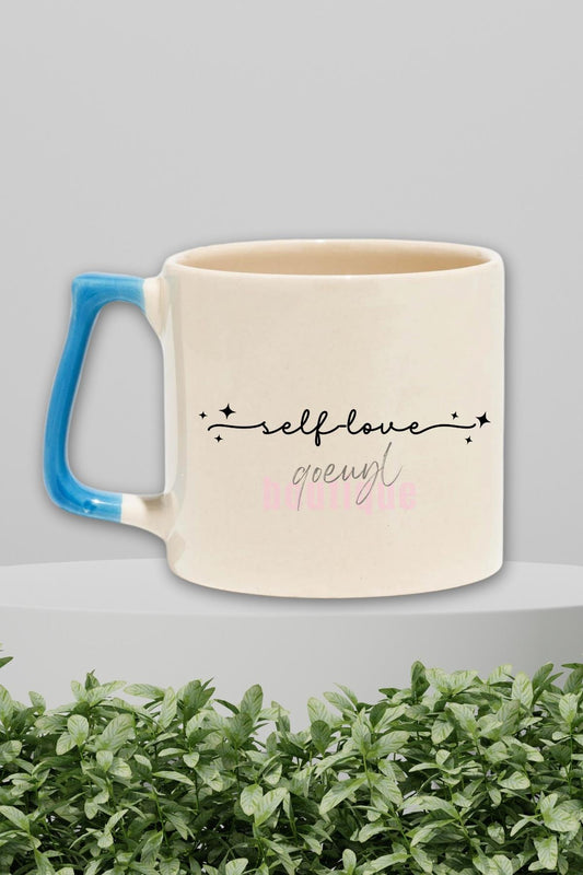 Self Love Yazılı Kendini Sevme Manifest Özsaygı Hediyelik Kulplu Kupa Bardak