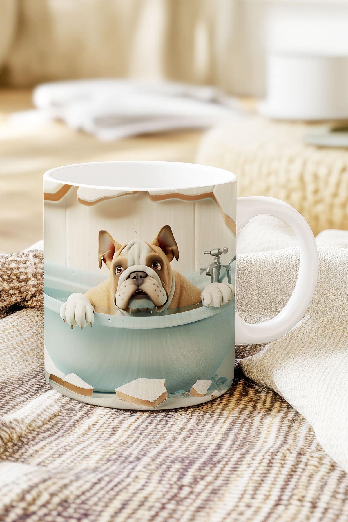 Sevimli Hayvanlar Çoban Köpeği 3D Tasarım Görünümlü Baskılı Kupa Bardak Mug