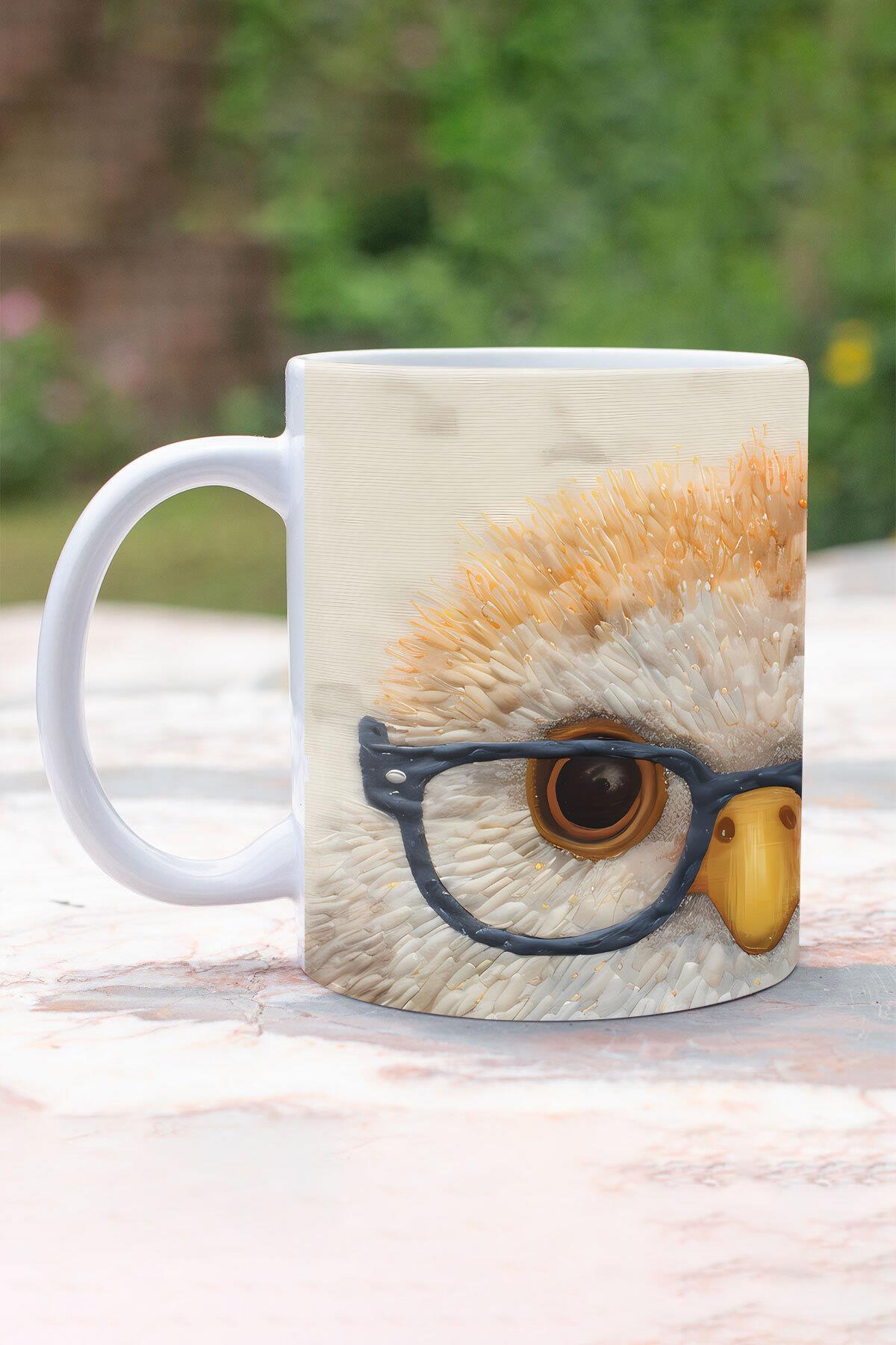 Sevimli Hayvanlar Tavşan No:1 3D Tasarım Görünümlü Baskılı Kupa Bardak Mug