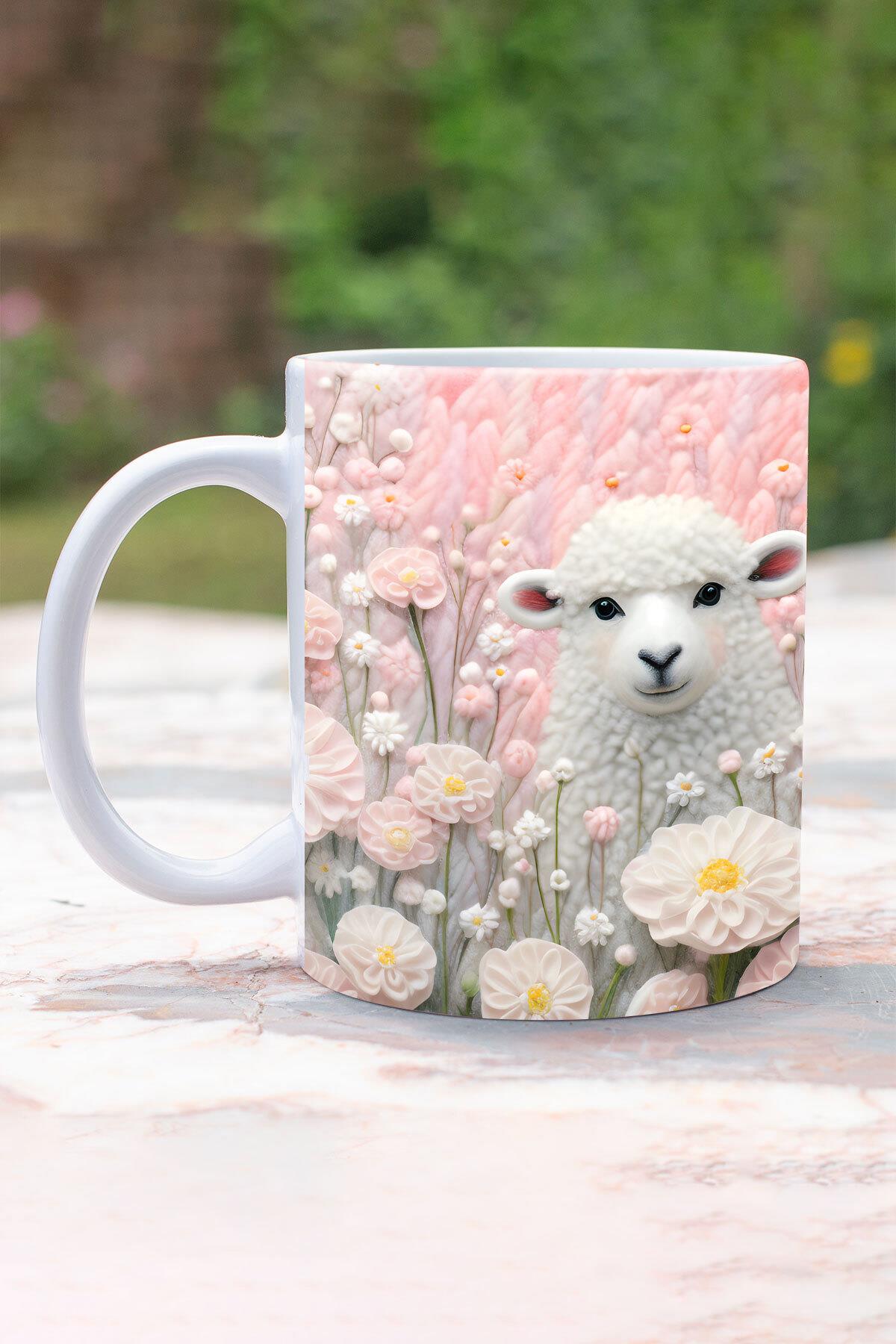 Sevimli Hayvanlar Tavşan No:1 3D Tasarım Görünümlü Baskılı Kupa Bardak Mug