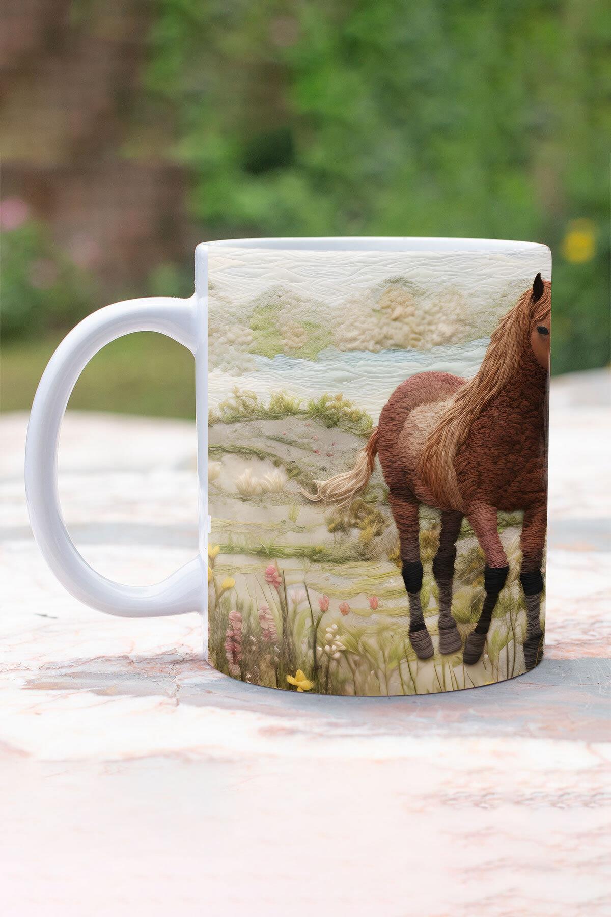 Sevimli Hayvanlar Tavşan No:1 3D Tasarım Görünümlü Baskılı Kupa Bardak Mug