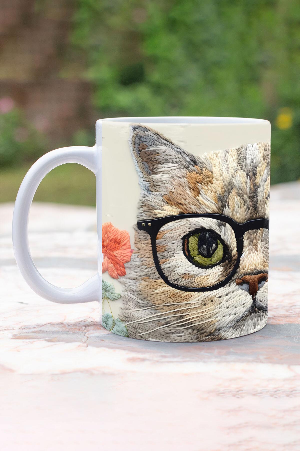 Sevimli Hayvanlar Tavşan No:1 3D Tasarım Görünümlü Baskılı Kupa Bardak Mug