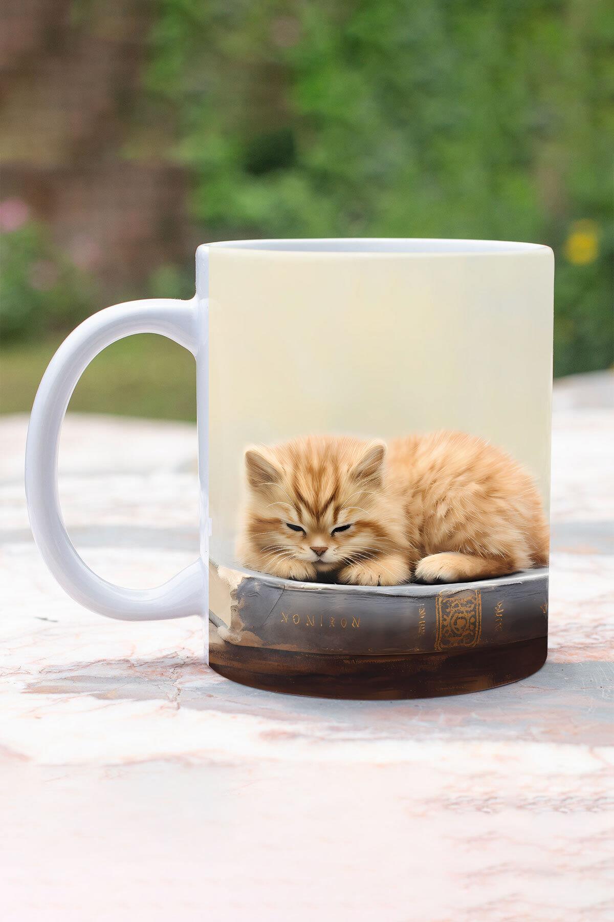 Sevimli Hayvanlar Tavşan No:1 3D Tasarım Görünümlü Baskılı Kupa Bardak Mug