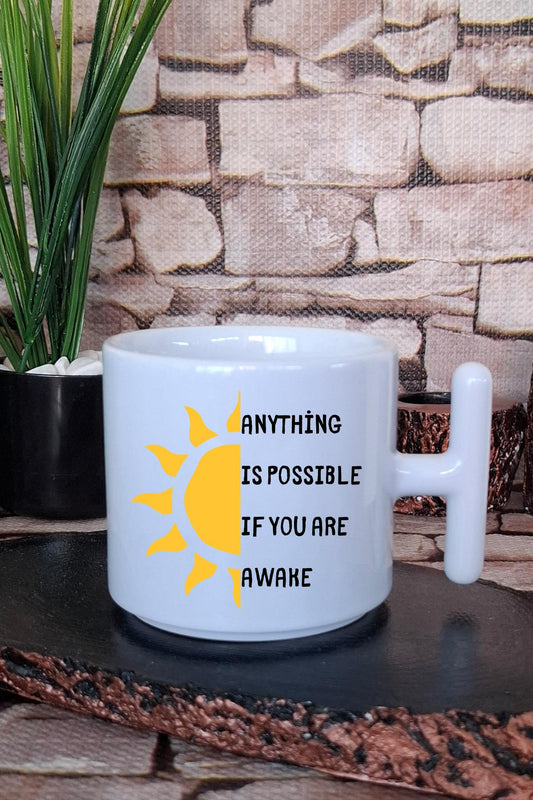 Should I Spread The Sprıng or No-Güneş Baskılı Eğlenceli T Kulplu Latte Fincanı Kupa Bardak