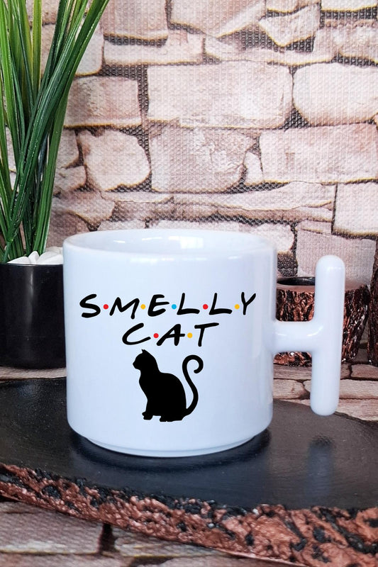 Smelly Cat Phoebe Friends Baskılı T Kulplu Latte Fincanı Kupa Bardak