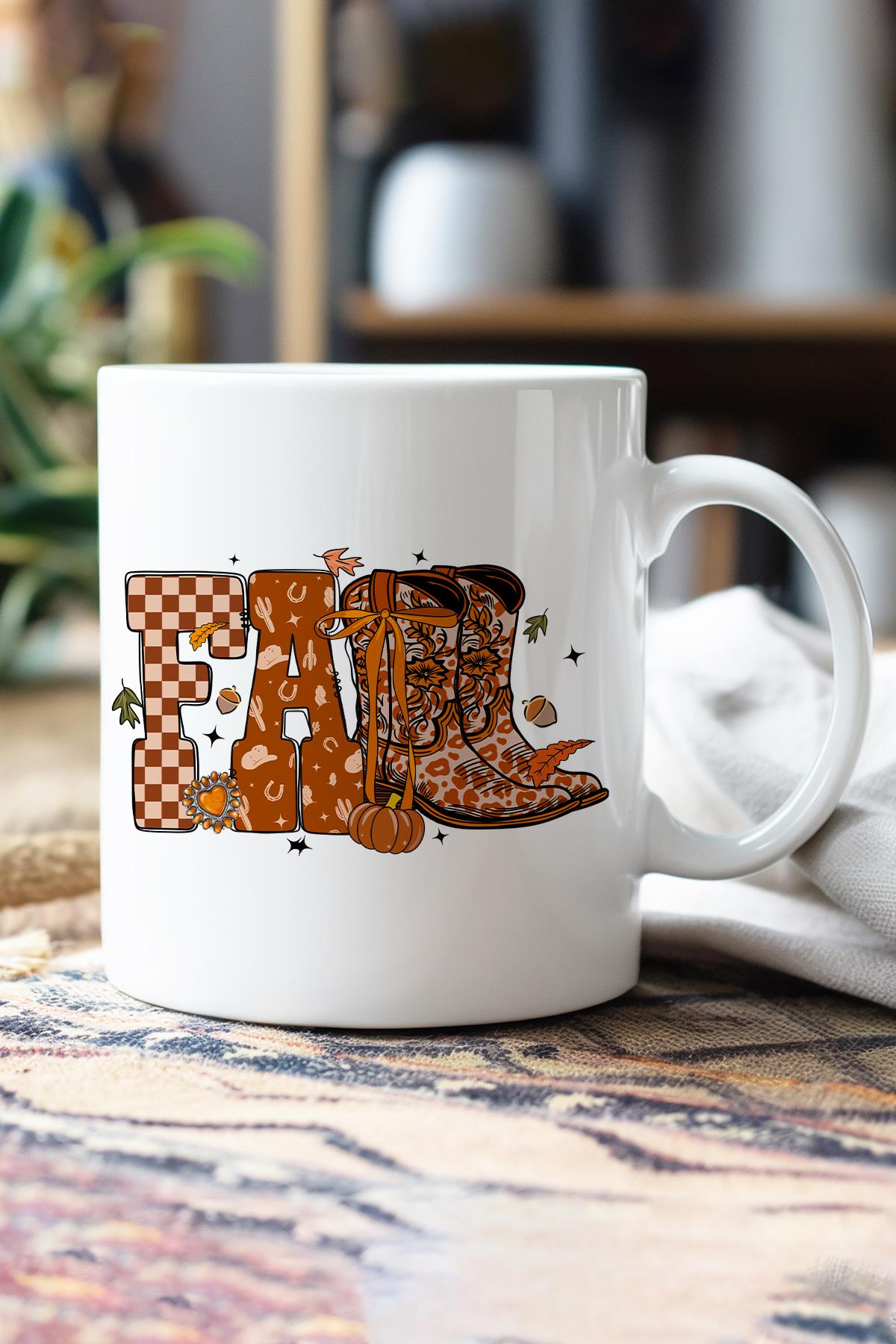 Sonbahar Temalı Fall Baskılı Hediyelik Kupa Bardak