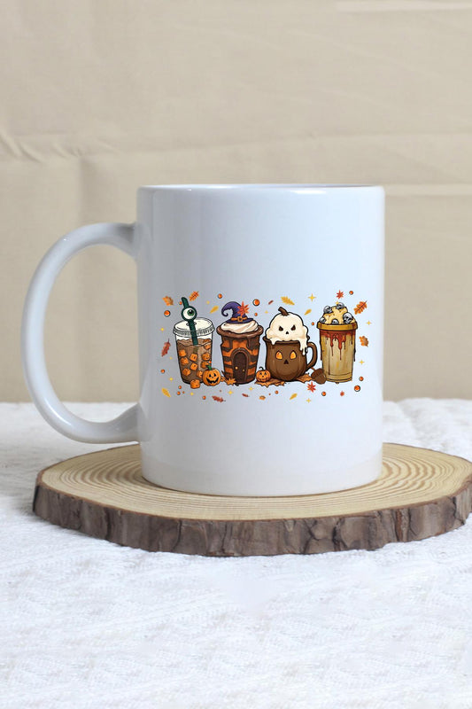 Sonbahar Temalı Kahveler No:3 Baskılı Hediyelik Kupa Bardak