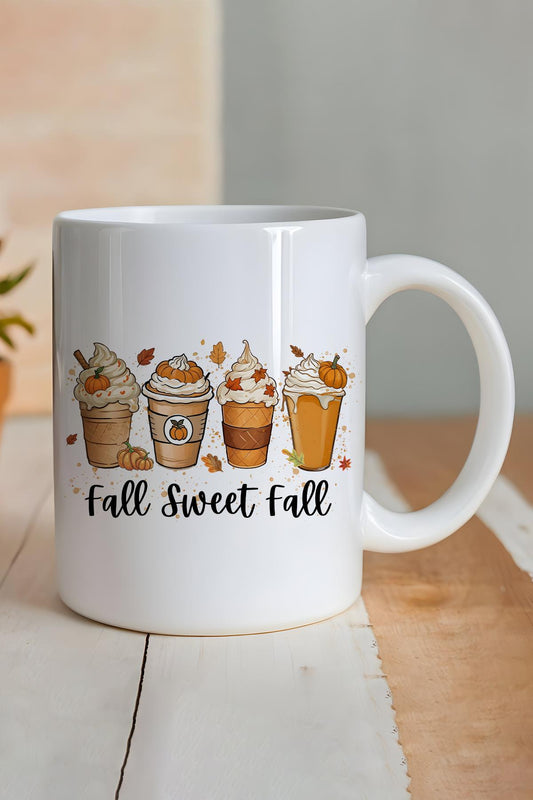 Sonbahar Temalı Kahveler No:7 Baskılı Hediyelik Kupa Bardak