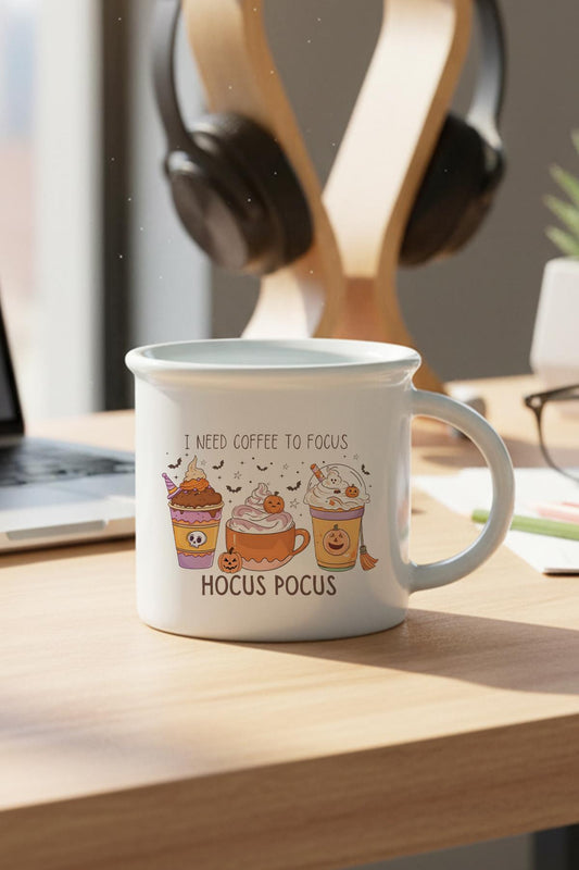 Sonbahar Temalı Kahveler No:9 Baskılı Enamel Görünümlü Seramik Vintage Kupa Bardak