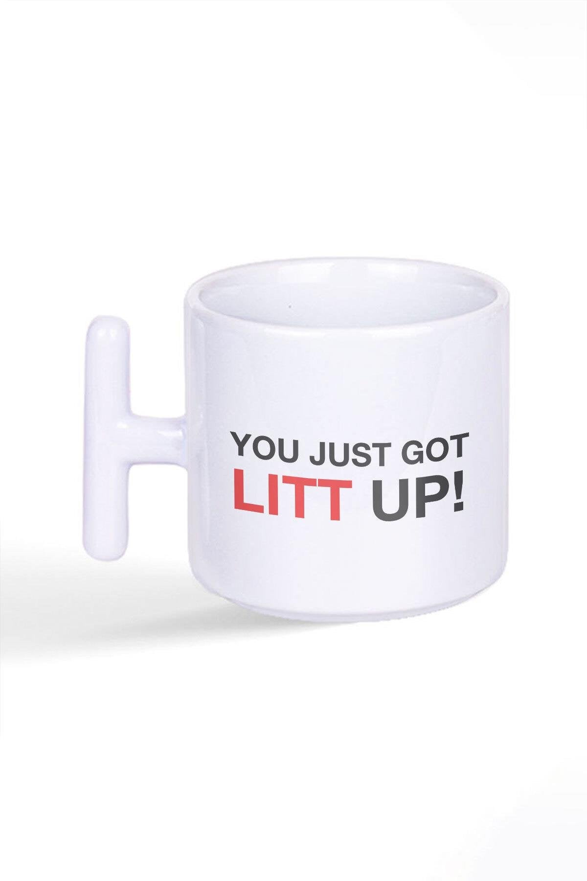 Suits You Just Got Litt Up Baskılı Latte Fincanı T Kulplu Kupa Bardak