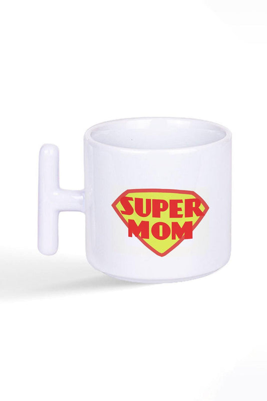 Super Mom Anneler Günü Doğum Günü Hediye Baskılı Latte Fincanı T Kulplu Kupa Bardak