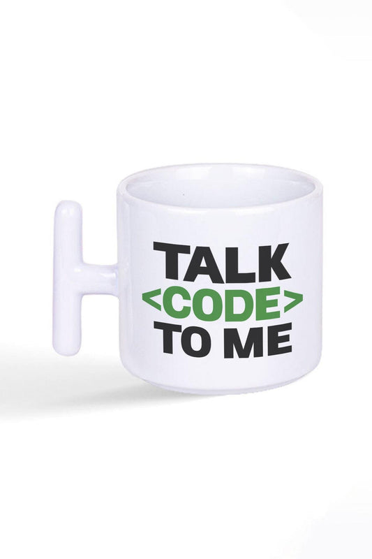 Talk Code To Me Yazılımcı Mühendis Hediye Baskılı Latte Fincanı T Kulplu Kupa Bardak