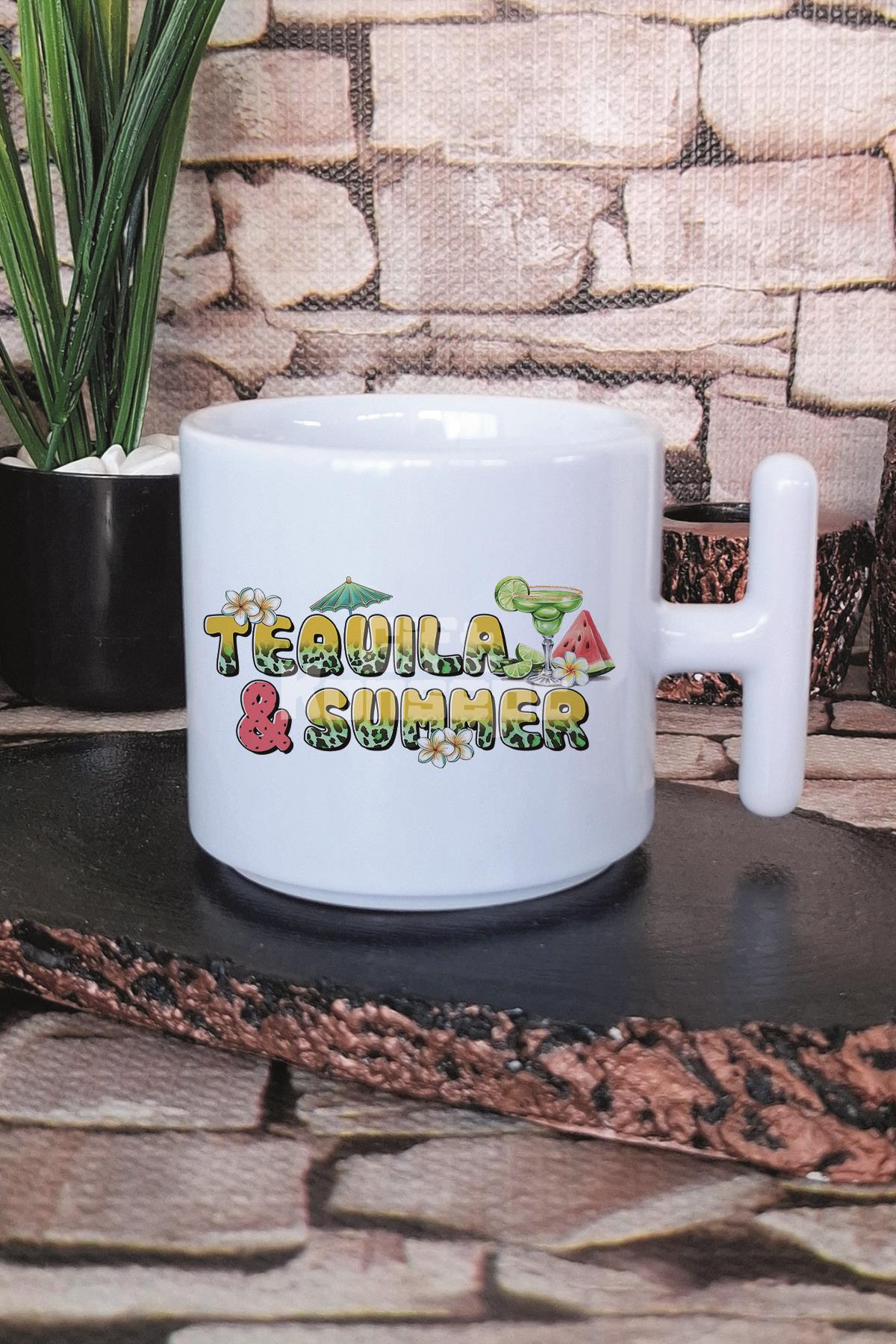 Tanned Tipsy Baskılı T Kulplu Latte Fincanı Kupa Bardak