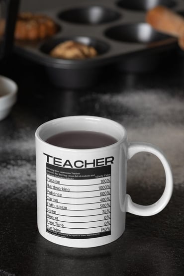 Teacher Baskılı Öğretmene Hediyelik Eğlenceli Beyaz Seramik Kupa Bardak