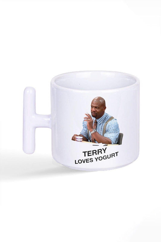 Terry Loves Yogurt Brooklyn Nine Nine Baskılı T Kulplu Latte Fincan Kupa Bardak