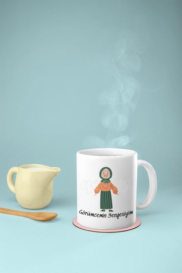 Tesettürlü- Görümce Yenge Baskılı Eğlenceli Hediyelik Beyaz Seramik Kupa Bardak