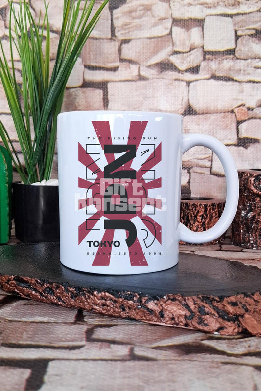 The Rising Sun Baskılı Japonya JPN Tokyo Osaka Hediyelik Baskılı Çay Kahve Sunum Kupa Bardak