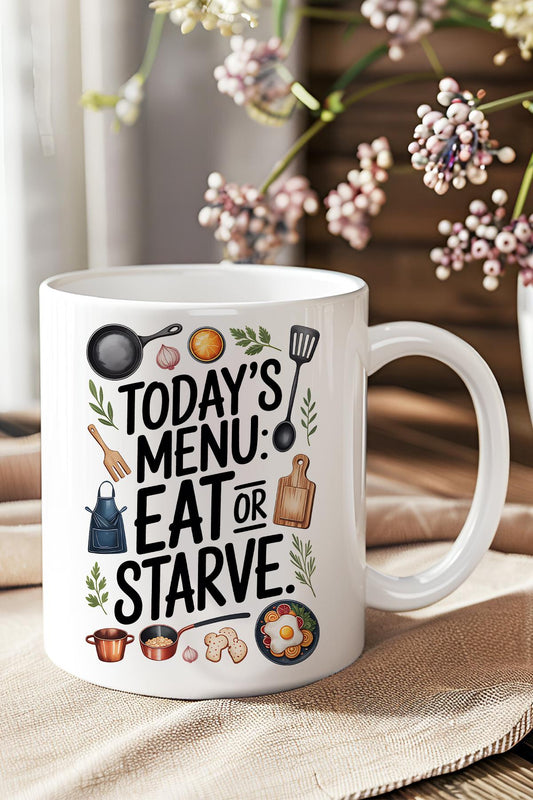 Todays Menu Baskılı Hediyelik Kupa Bardak