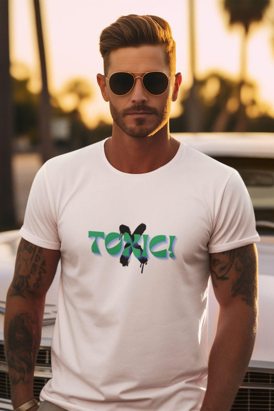 Toxıc Baskılı Hediyelik Beyaz Unisex T-Shirt