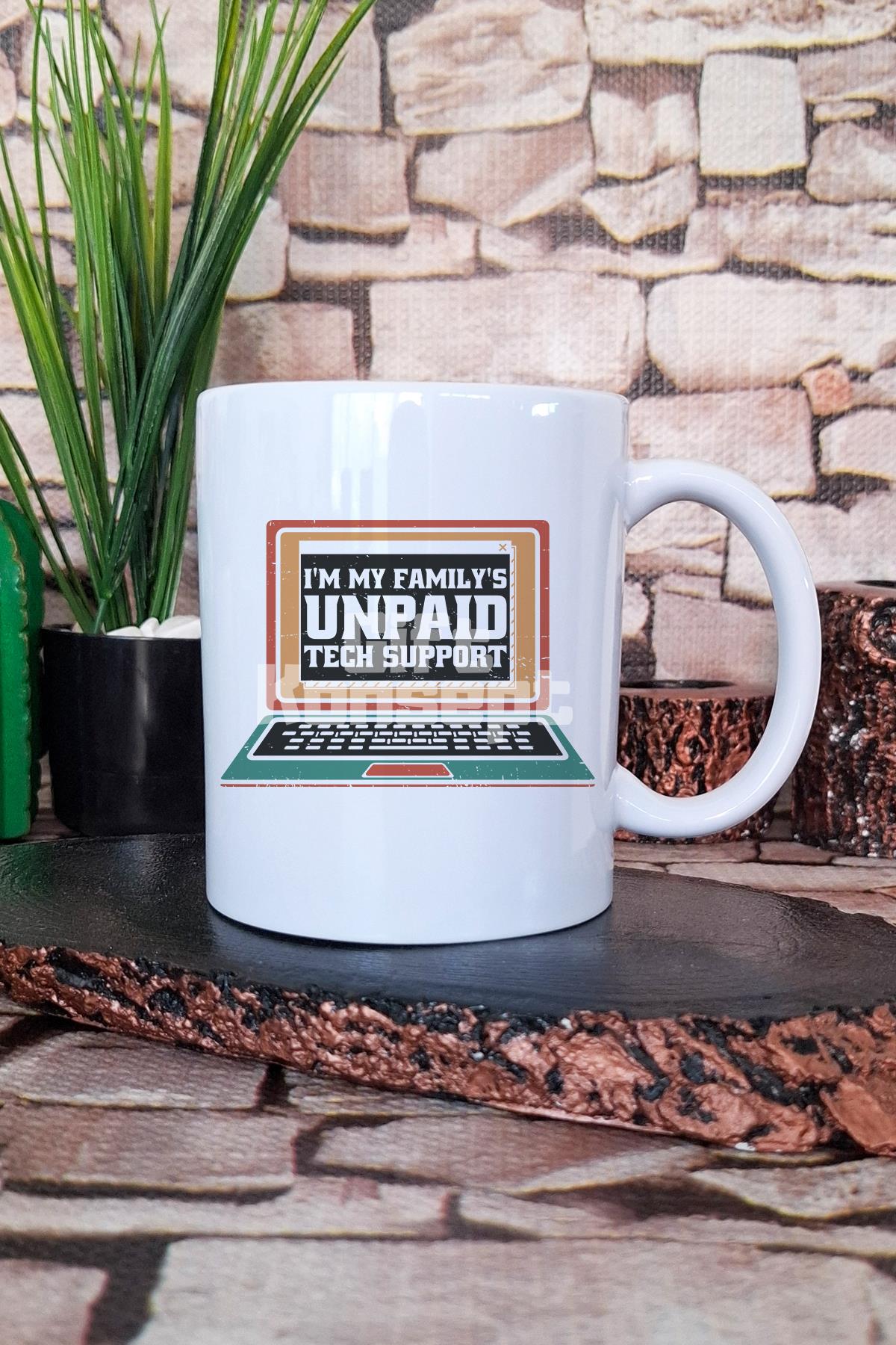 Unpaid Tech Support 2 Baskılı Yazılımcı Hediyelik Baskılı Çay Kahve Sunum Kupa Bardak