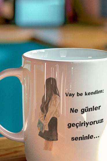 Vay Be Kendim Baskılı Eğlenceli Hediyelik Beyaz Kupa Bardak