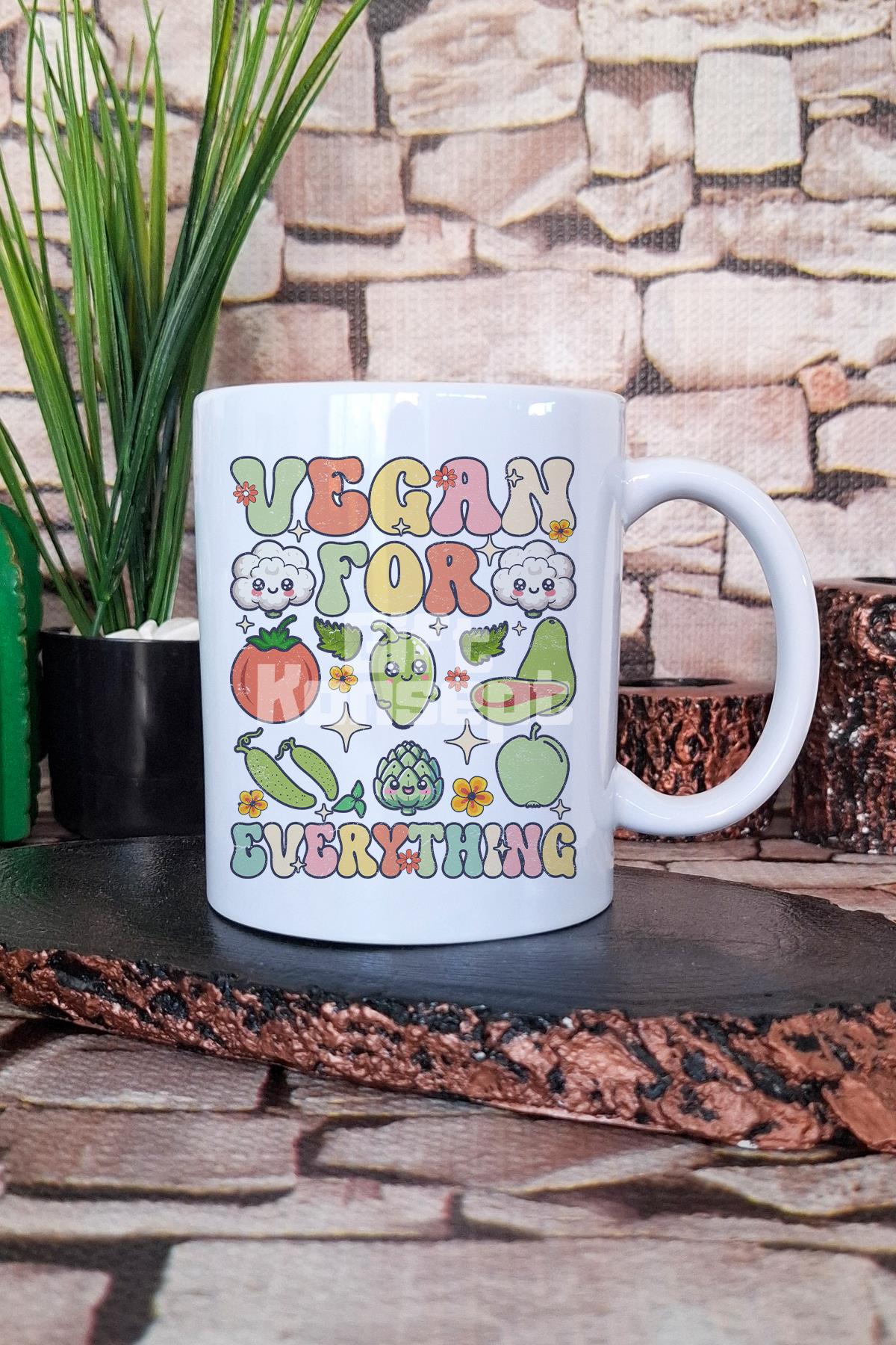 Vegan For Everything Hediyelik Baskılı Çay Kahve Sunum Kupa Bardak