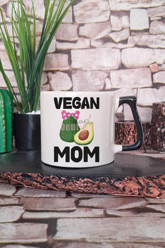Vegan Mom Baskılı Hediyelik Kulplu Kupa Bardak