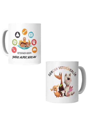 Veteriner Hekim İsim Eklenebilir Hediyelik Eğlenceli Beyaz Kupa Bardak