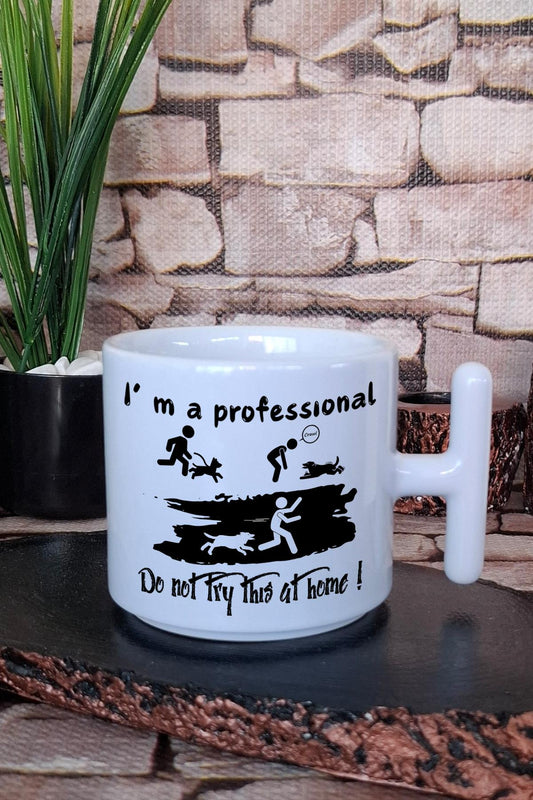 Veteriner Hekim, Veterinerlik Temalı Eğlenceli Hediyelik T Kulplu Latte Fincanı Kupa Bardak