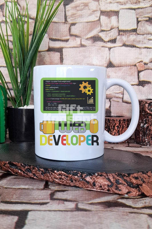 Web Developer 2 Baskılı Web Geliştirici Kod Yazılımcı Hediye Baskılı Kupa Bardak