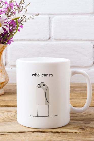 Who Cares Umursamaz Kuş Baskılı Hediyelik Kupa Bardak
