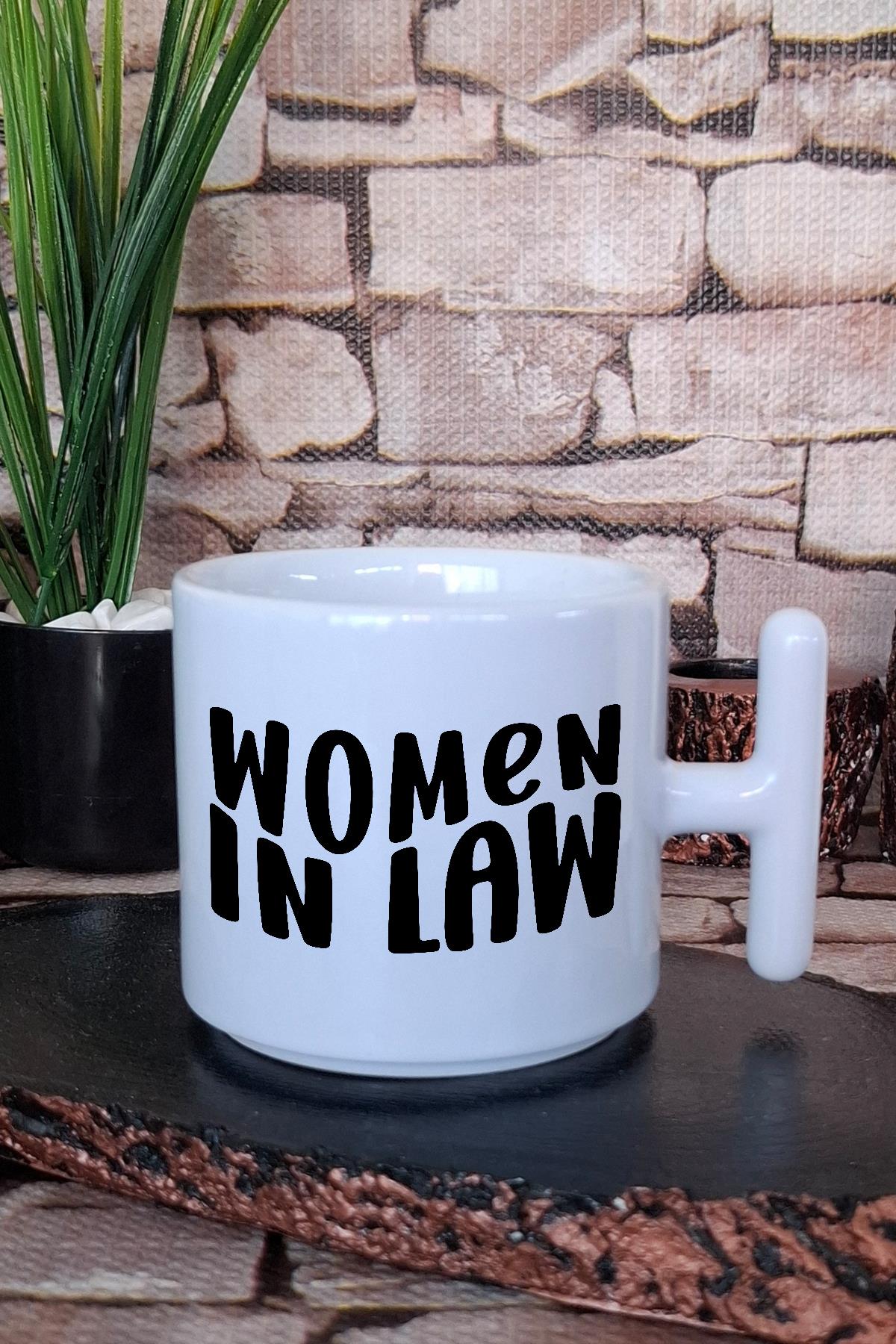 Women In Law Baskılı Avukat Hediyelik Baskılı T Kulplu Latte Fincanı Kupa Bardak