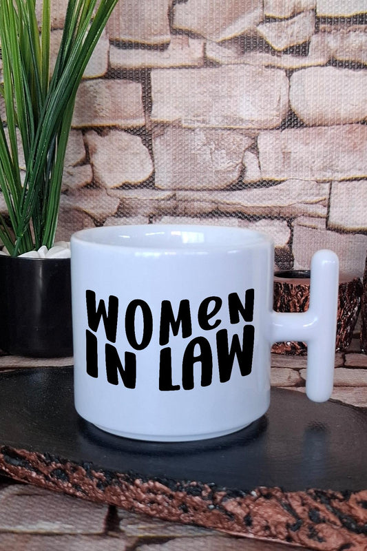 Women In Law Baskılı Avukat Hediyelik Baskılı T Kulplu Latte Fincanı Kupa Bardak